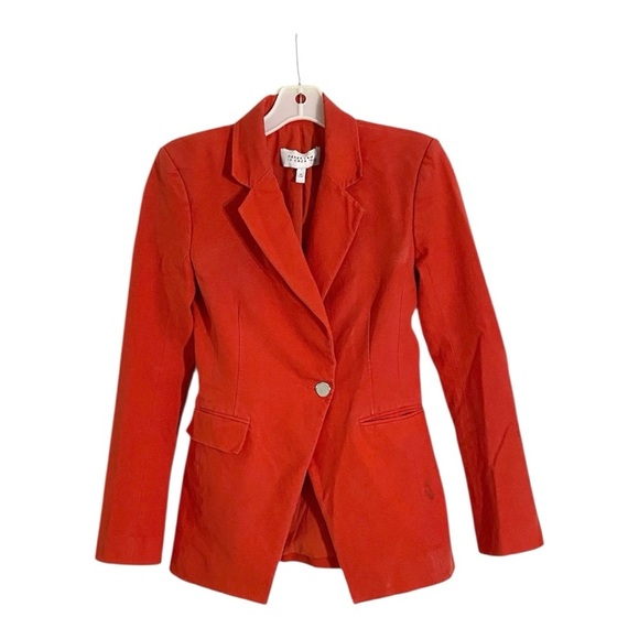 Derek Lam 10 Crosby Noah Jacket Blazer Single Breasted in Red Size 0 - Picture 5 of 10